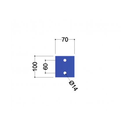 IPE80 kopplaat (70x100x10mm, 2x gat 14mm)