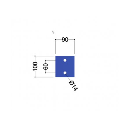 IPE100 kopplaat (90x100x10mm, 2x gat 14mm)