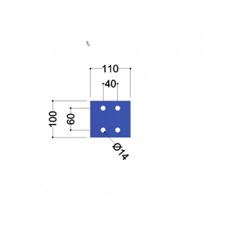 IPE120 Kopplaat (110x100x10mm, 4x gat 14mm)