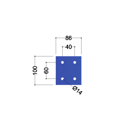 HEA100 kopplaat (100x96x10mm)