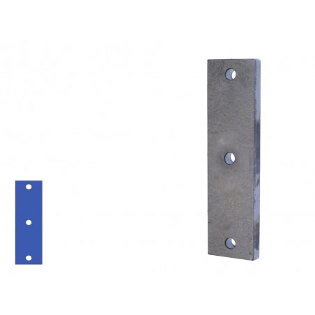 Strip aanlasplaat 200 x 50 x 8mm, 3x gat 11mm