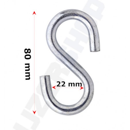verzinkte s-haak 80x22mm