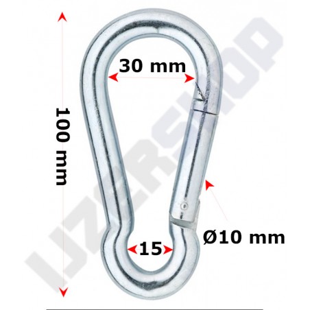 verzinkte karabijnhaak 100 x 10 mm