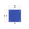 Voetplaat Universeel 340x340x10mm - 4x gat 14mm