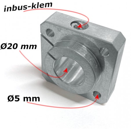 montageblok laag met flens 20mm