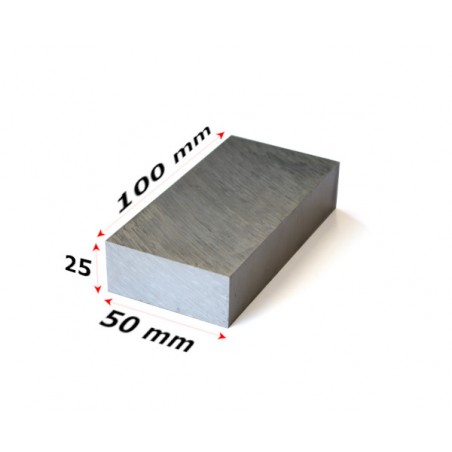 aluminium blok 100x50x25mm