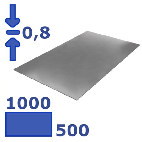 plaat staal 500 x 1000 x 0.75mm