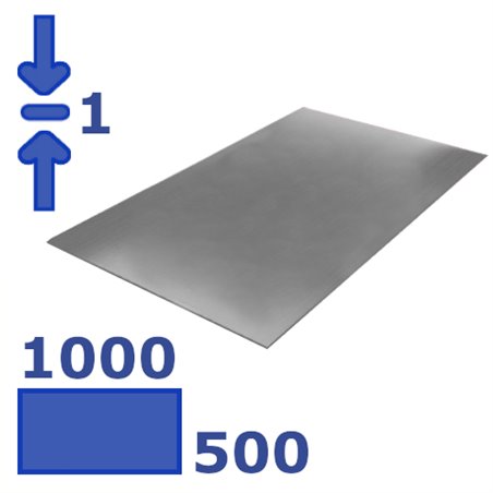 plaat staal 500 x 1000 x 1.00mm