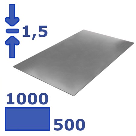 plaat staal 500 x 1000 x 1.50mm