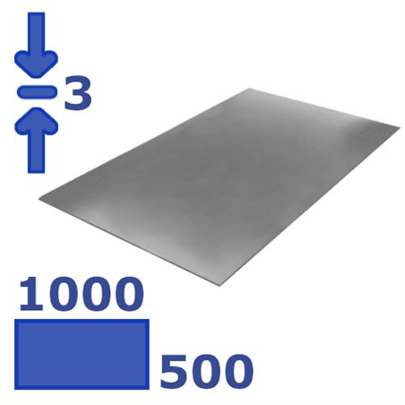 plaat staal 500 x 1000 x 3.00mm