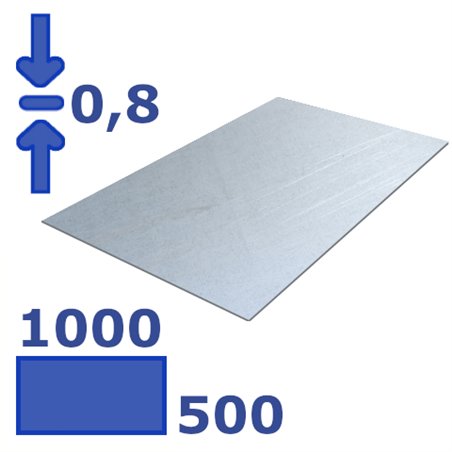 plaat verzinkt 500 x 1000 x 0.75mm