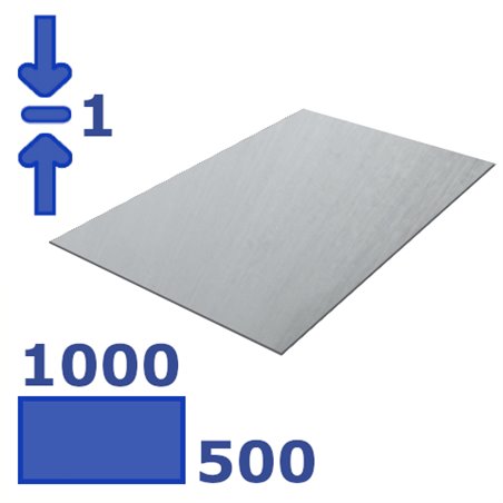 plaat zincor 500 x 1000 x 1,0mm