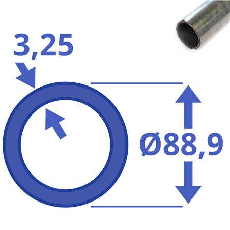 Verzinkte buis 88,9 x 3,25mm