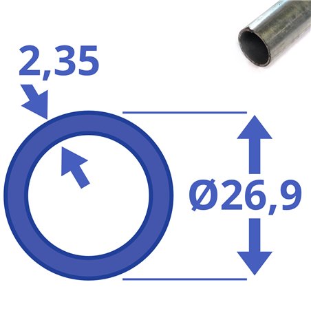 Verzinkte buis 26,9 x 2,35mm