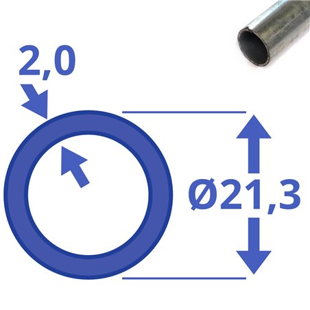 Verzinkte buis 21,3 x 2,0mm