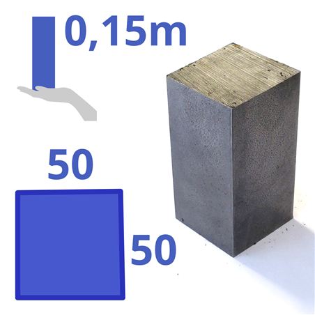 Stalen blok 50x50x150mm