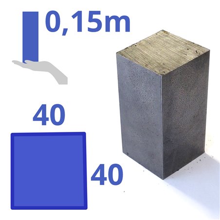 Stalen blok 40x40x150mm