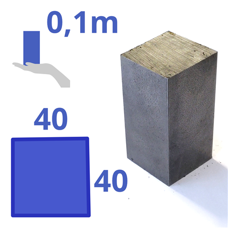 Stalen blok 40x40 x100mm