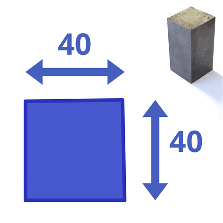 Stalen blok 40x40 x100mm