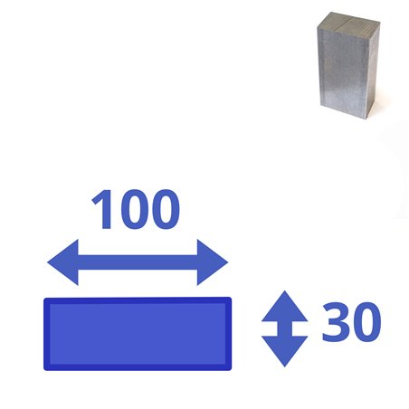 Stalen blok 200 x 100 x 30mm