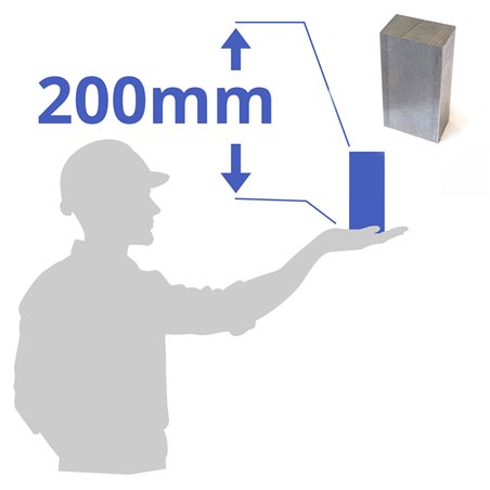 Stalen blok 200 x 100 x 30mm