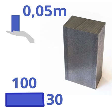 Stalen blok 100x30x50mm