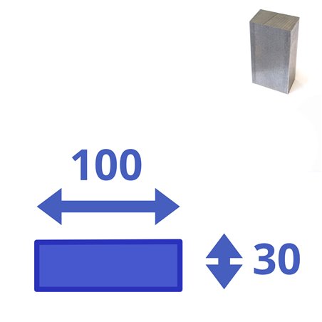 Stalen blok 100x30x50mm