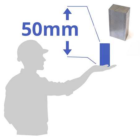 Stalen blok 100x30x50mm