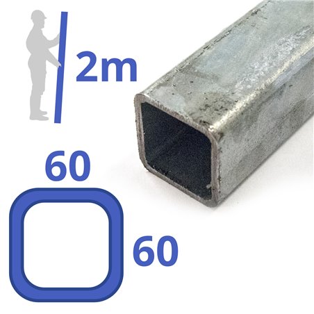 Verzinkte stalen  koker 60x60x3mm