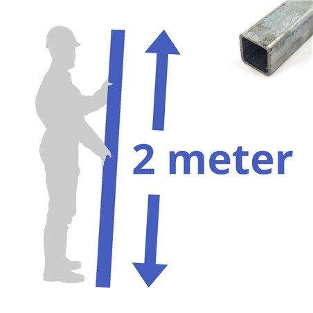 Verzinkte stalen  koker 60x60x3mm