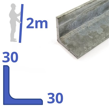 Verzinkte stalen  L-profiel 30 x 30 x 3mm