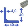 Verzinkte stalen  L-profiel 40 x 40 x 4mm