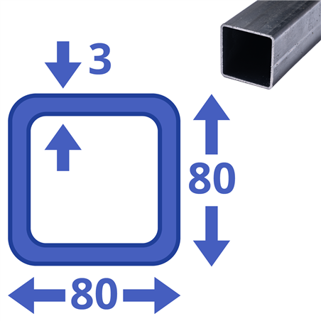 stalen koker 80x80x3mm