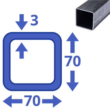 stalen koker 70x70x3mm