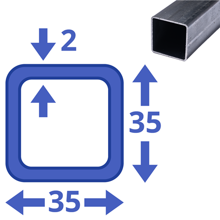 stalen koker 35x35x2mm