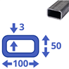 stalen koker 100x50x3mm