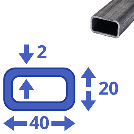 stalen koker 40x20x2mm