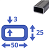 stalen koker 50x25x3mm