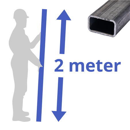 stalen koker 50x25x2mm