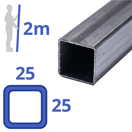blank vierkante koker 25x25x1,5mm