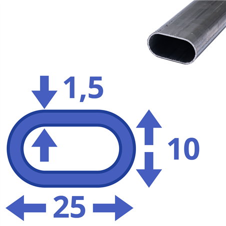 stalen ovaal 25x10x1,5mm