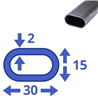 stalen ovaal 30x15x2mm