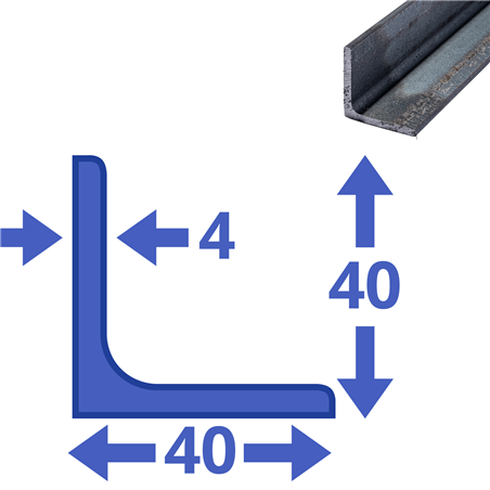 stalen L-profiel wgw 40x40x4mm