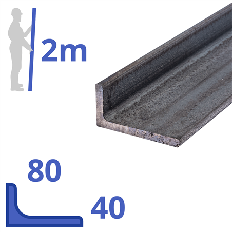 stalen L-profiel 80 x 40 x 6mm