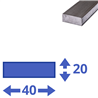 stalen plat 40 x 20mm, lengte 1000mm