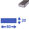 stalen plat 80 x 20mm, lengte 1000mm