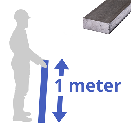 stalen plat 60 x 25mm, lengte 1000mm