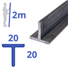 stalen T-profiel 20 x 20 x 3,5mm