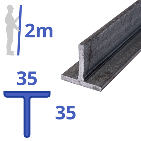 stalen T-profiel 35 x 35 x 4,5mm