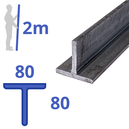 stalen T-profiel 80 x 80 x 9mm